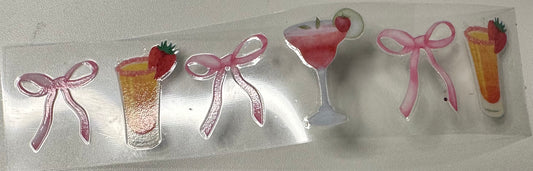 Pink Bow 3 Oz Shot Glass Decal ONLY