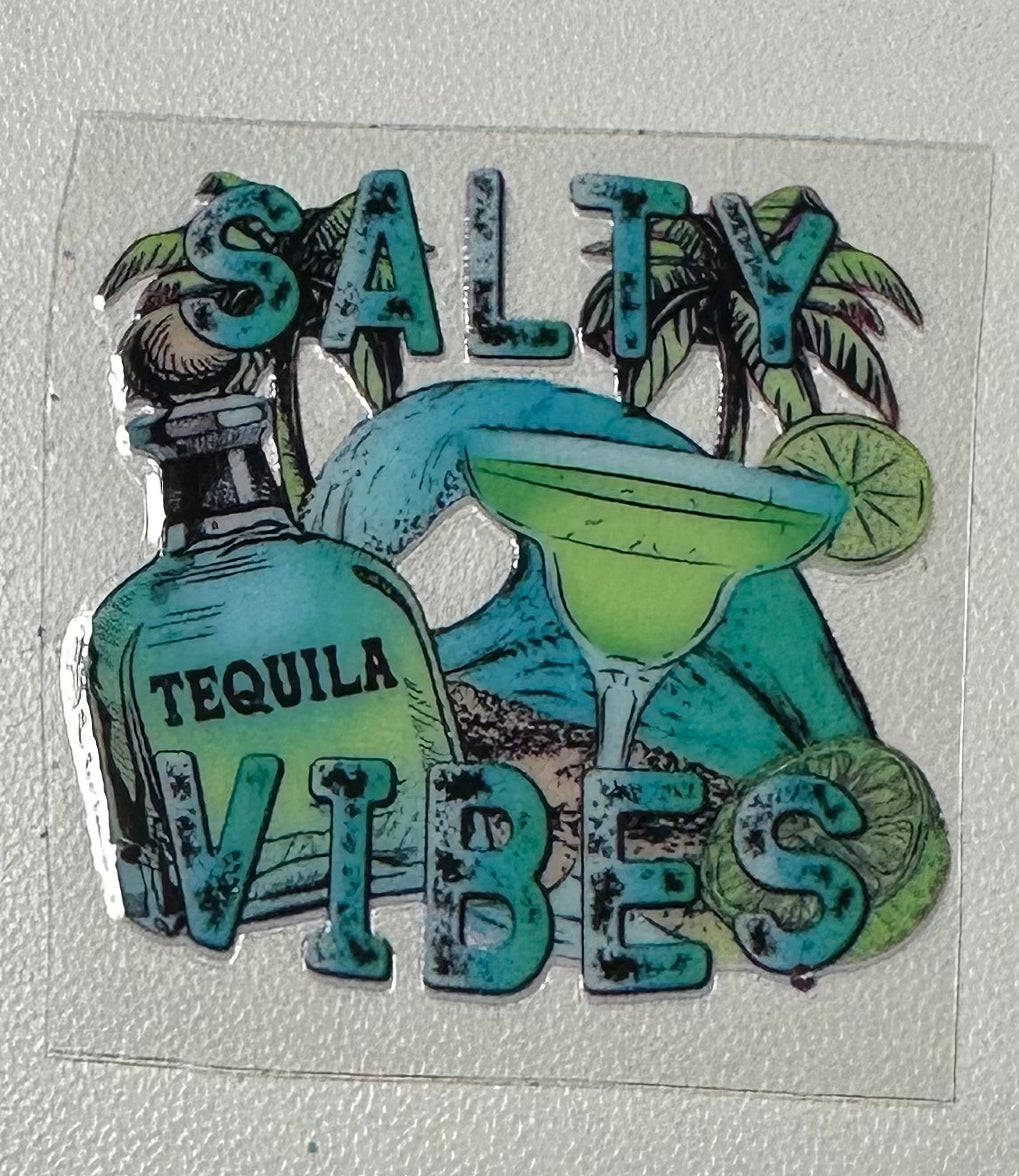 Salty Vibes 3 Oz Shot Glass Decal ONLY