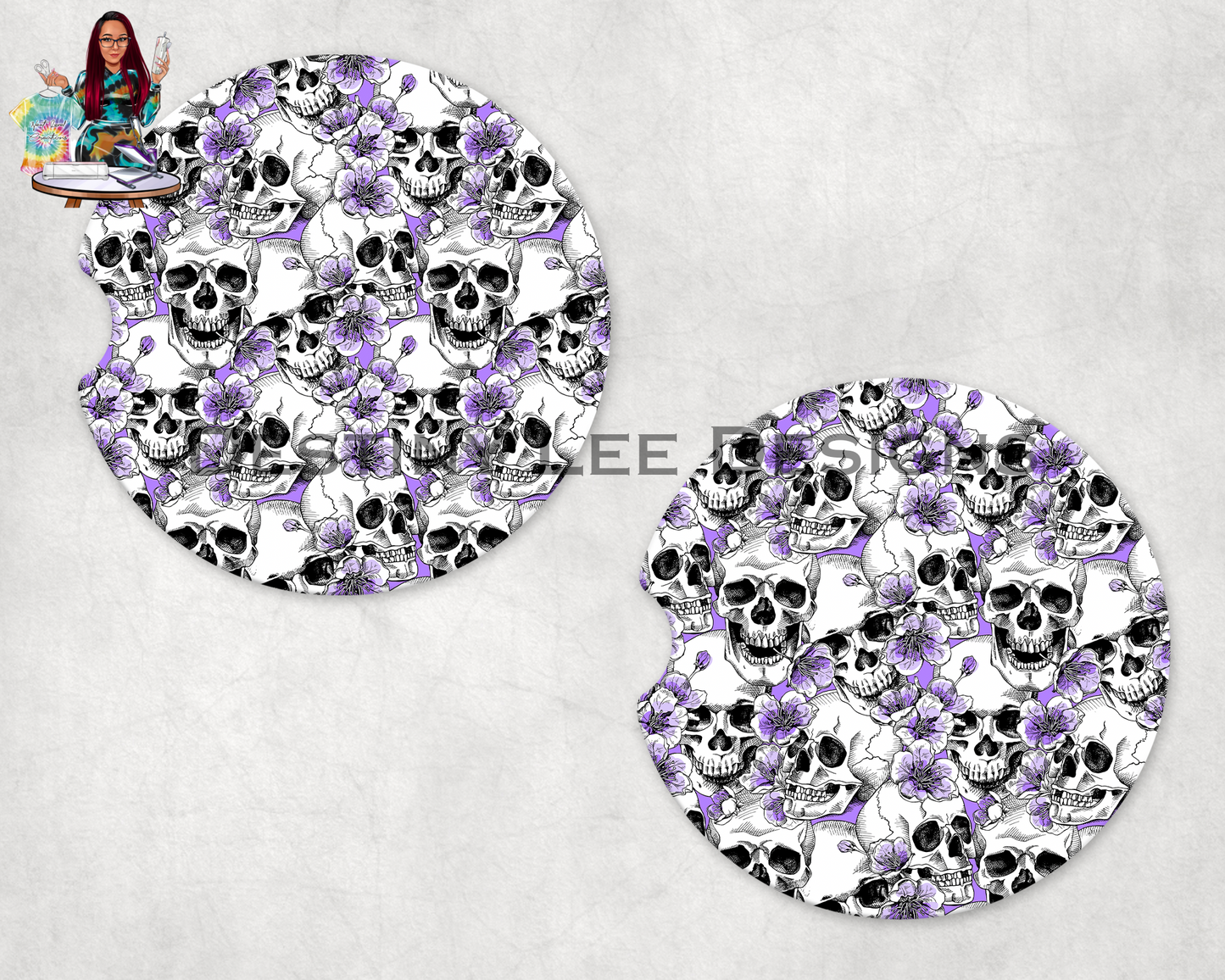 Purple Skeleton Car Coasters