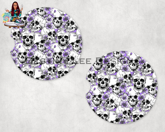 Purple Skeleton Car Coasters