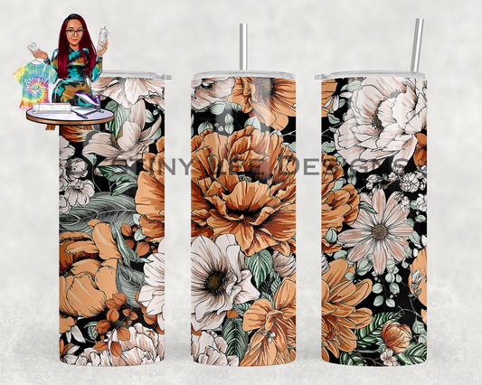 Nude Floral Tumbler