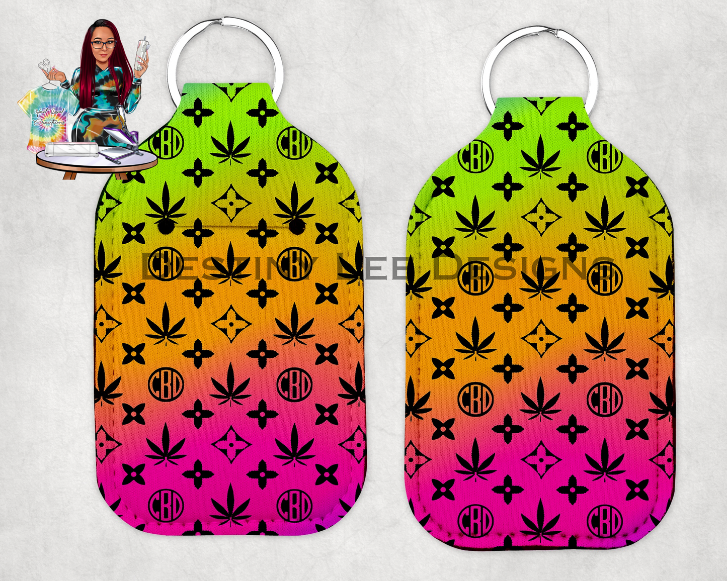 Neon Weed Hand Sanitizer Holder