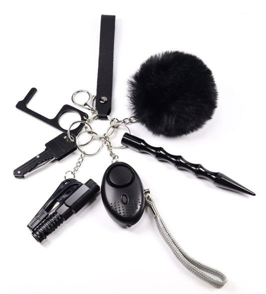 Black Self Defense Keychain