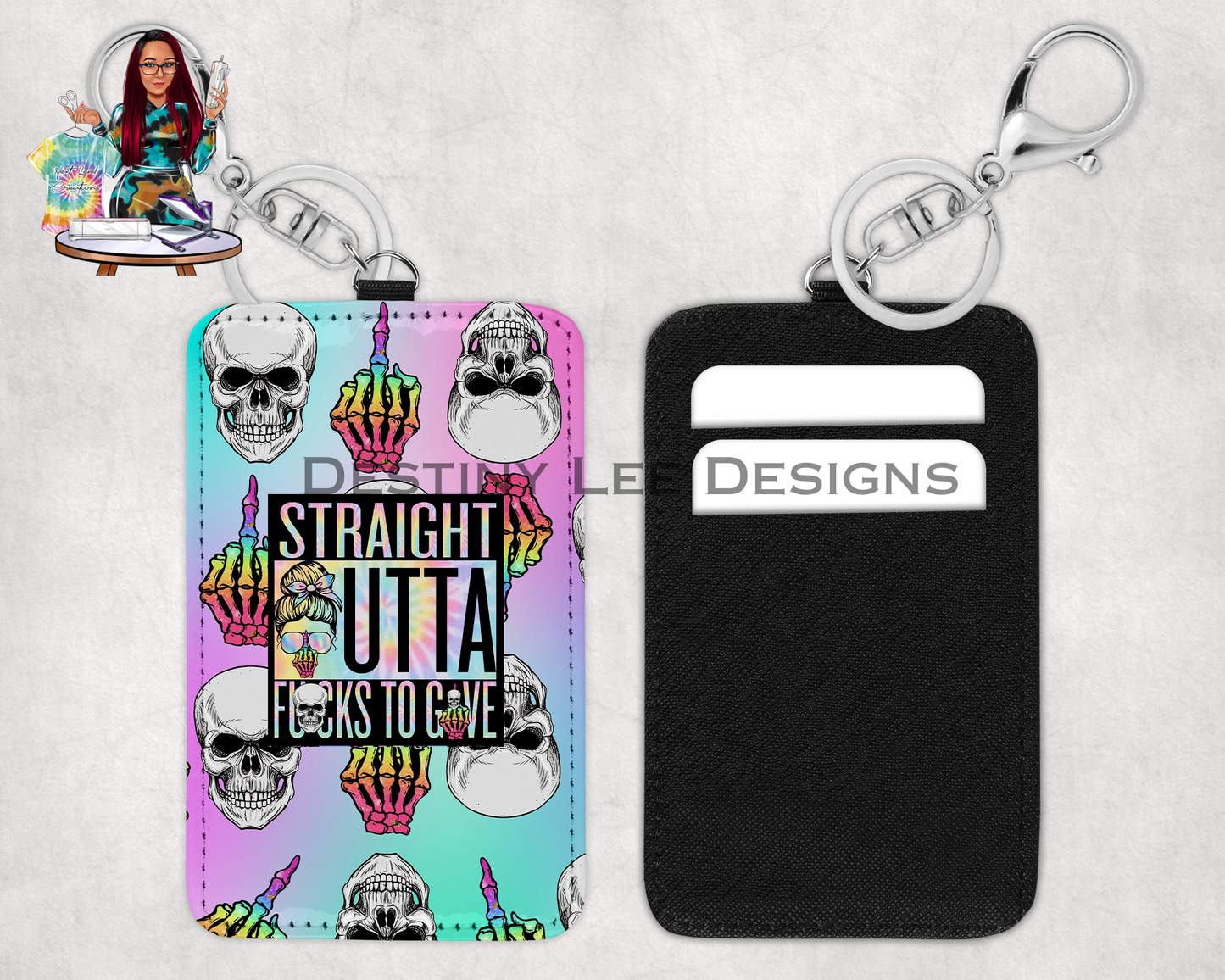 Straight Outta Fucks Card Holder Keychain