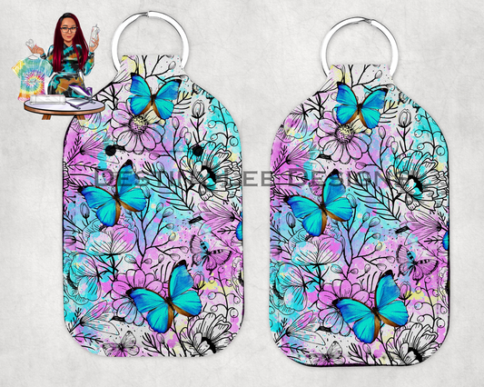 Blue Butterfly Hand Sanitizer Holder