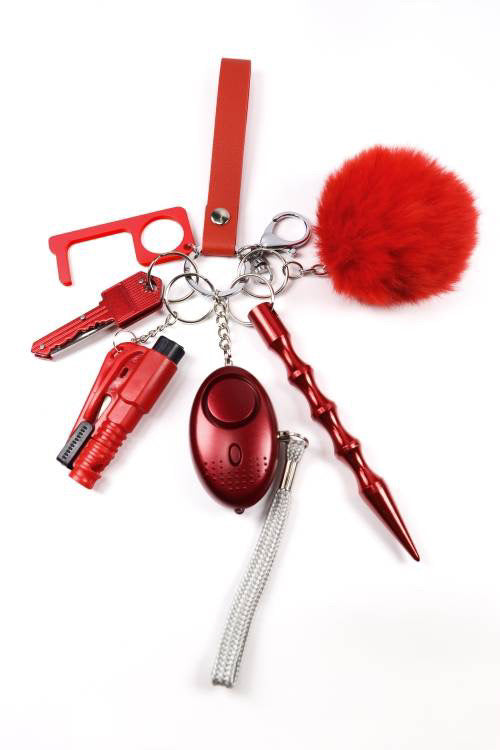 Red Self Defense Keychain